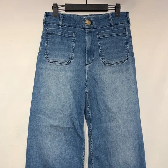 Maeve The Colette Crop High-Rise Wide-Leg Jeans Blue Algae Wash Size 29 - Picture 3 of 12
